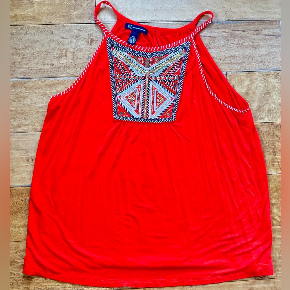 Women’s Orange Beaded Top